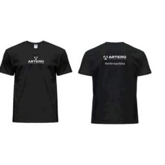 Koszulka męska  czarna białe logo  ARTERO rozm. S